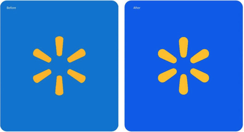 As part of their branding update, Walmart updated its logo to be more bold. 