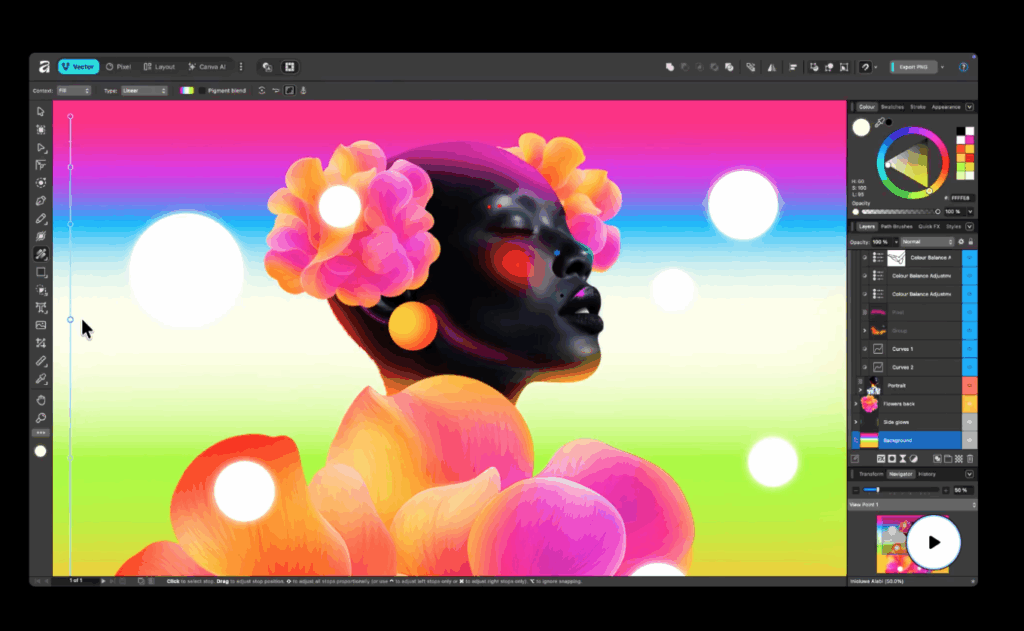 Another standout feature is the integration of Canva AI Studio directly inside Affinity. 